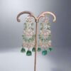 Aqua Green American Diamond Studded Crystal Brass Drops & Danglers