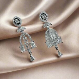 Alternative view of CZ Stone with American Diamond Drop Earring