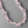 Purple Pink Glass Beads Necklace and Bracelet Set for Girls
