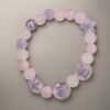 Purple Pink Glass Beads Necklace and Bracelet Set for Girls