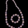 Purple Pink Glass Beads Necklace and Bracelet Set for Girls