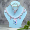 Baby Pink Pearl Beaded Unicorn Necklace and Bracelet Set for Girls