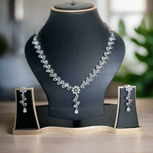 Silver Plated American Diamond Necklace Sets