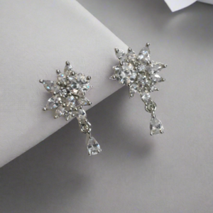 Silver Plated Cubic Zirconia Studded Earring