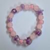 Purple Pink Glass Beads Necklace and Bracelet Set for Girls