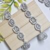 Silver Plated American Diamond Necklace Sets With White Stone
